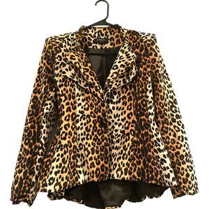 Anthropologie Beulah Leopard Print Fitted Blazer L